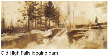 Old High Falls logging dam